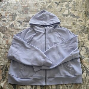 Lululemon Oversized Full Zip Cropped Scuba in Pastel Blue